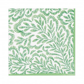 Block Print Leaves Paper Luncheon Napkins in Green, 20 Per Pack