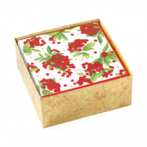 Christmas Berry Red Cocktail Napkin Box