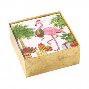 Christmas Flamingos Cocktail Napkin Box