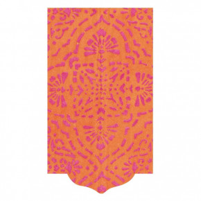Annika Orange Paper Linen Die-Cut Paper Guest Towel/Buffet Napkins, 15 per Pack