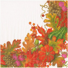 Harvest Garland White Paper Dinner Napkins, 20 per Pack