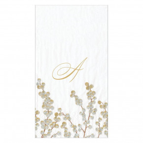 Berry Branches Single Initial Paper Guest Towel/Buffet Napkins, 15 Per Pack