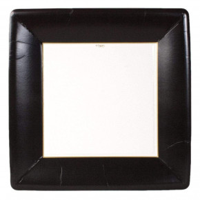 Grosgrain Square Paper Dinner Plates Black, 8 Per Pack