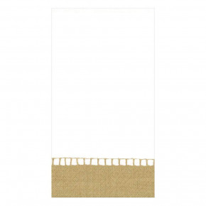 Linen Border Paper Guest Towel/Buffet Napkins Gold, 15 Per Pack