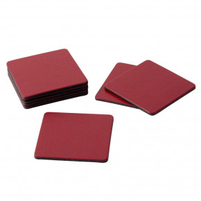 Square Lizard Coasters Cranberry, Set of Eight