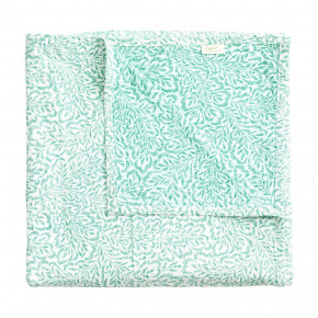 Block Print Leaves Green Reversible Cotton Tablecloth 70.5x70.5 Inch