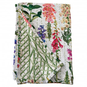 Foxgloves Reversible Cotton Tablecloth 70.5x70.5 Inch