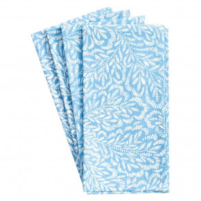 Block Print Leaves Blue/White Cotton Napkin Set Of 4