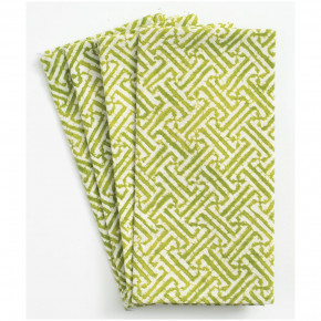 Fretwork Green/White Cotton Napkin Set Of 4