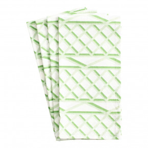 Trellis Green/White Cotton Napkin Set Of 4