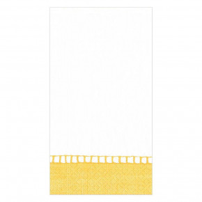 Linen Border Yellow Guest Towel/Buffet Napkins, 15 Per Package