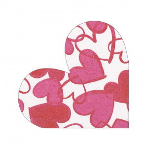 Painted Hearts Die-Cut Paper Luncheon Napkins, 15 Per Pack