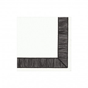 Ribbon Border Boxed Paper Cocktail Napkins Black, 40 Per Box