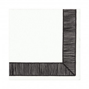 Ribbon Border Paper Luncheon Napkins Black, 20 Per Pack