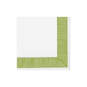 Ribbon Border Boxed Paper Cocktail Napkins Green, 40 Per Box