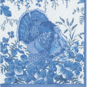 Turkey Toile Blue Paper Luncheon Napkins, 20 Per Pack