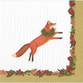 Leaping Fox Boxed Paper Cocktail Napkins, 40 Per Box
