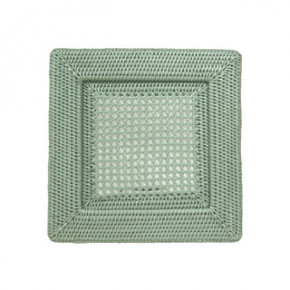 Rattan Square Charger Plate Green