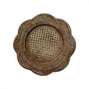 Rattan Scalloped Round Charger Plate Natural