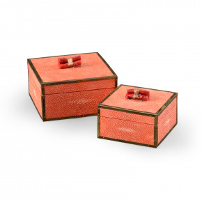 Coral Boxes - Coral (Set Of 2)