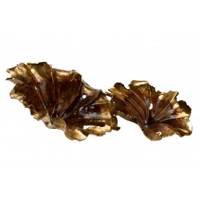 Rustic Gold Aluminum Leaf Set of 2