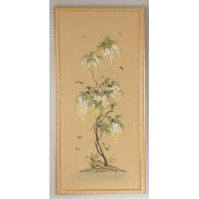 Flowering Tree Panel A Watercolor on Silk