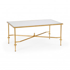 French Rectangular Cocktail Table Gold