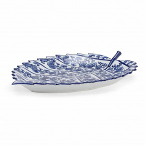 Blue And White Leaf Tray