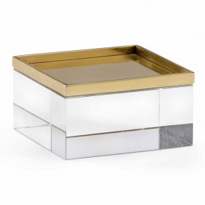 Square Crystal Stand Brass