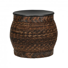 Woven Side Table Chocolate