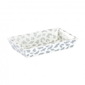 Leopard Towel Tray White/Silver