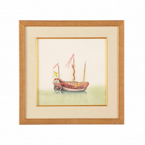 Chin Junk Yellow Sail Watercolor On Silk