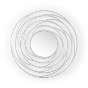 Swirl Round Mirror White