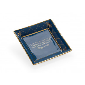 Square Bee Verse Plate Blue
