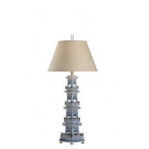 Pagoda Lamp - Blue/White