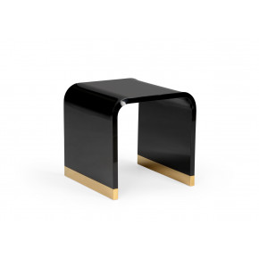 Black Acrylic Side Table Brass
