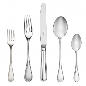 Albi Silverplated 5-Pc Setting (Dinner Fork, Dinner Knife, Place Soup Spoon, Salad Fork, Teaspoon)