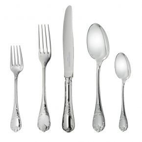 Marly Sterling Silver 5-Pc Setting (Dinner Fork, Dinner Knife, Place Soup Spoon, Salad Fork, Teaspoon)
