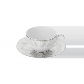 Malmaison Impériale Set Of 2 Tea Cup And Saucers Platinum Porcelain