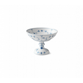 Blue Fluted Plain Footed Bowl 8.25"