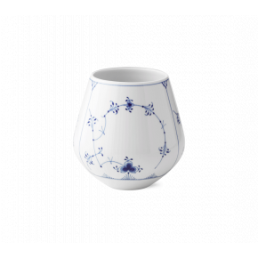 Blue Fluted Plain Vase 6"