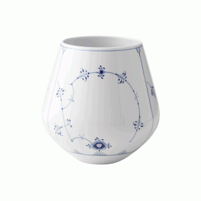 Blue Fluted Plain Vase 8"