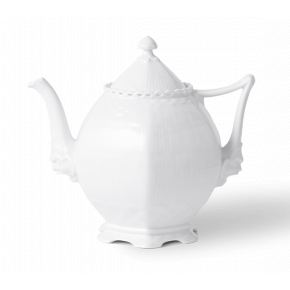 White Fluted Full Lace Tea Pot 1 Qt