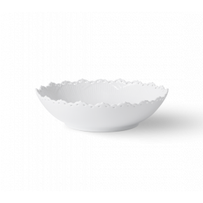 White Fluted Full Lace Serving Bowl 1.5 Qt