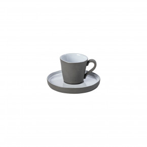 Lagoa Ecogres White Coffee Cup & Saucer 3.25'' X 2.5'' H2.25'' | 3 Oz. D5''