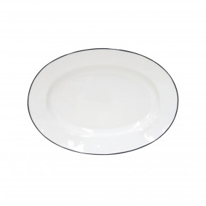 Beja White & Blue Oval Platter 11.75'' X 8.5'' H1.25''