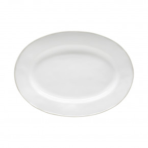 Beja White & Cream Oval Platter 11.75'' X 8.5'' H1.25''