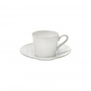 Beja White & Cream Tea Cup & Saucer 4.5'' X 3.5'' H2.75'' | 6 Oz. D6.5''