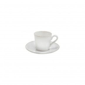 Beja White & Cream Coffee Cup And Saucer 3.5'' x 2.5'' H2.25'' | 3 Oz. D5''