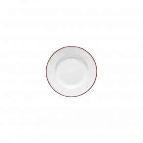 Beja White & Red Bread Plate D5.75'' H1''